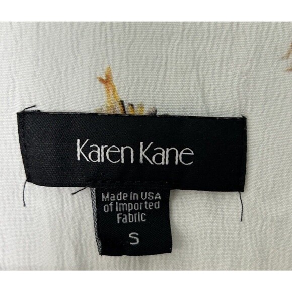 Karen Kane Womens Shirt Small Ballerina Print Flowy Lace Up Fairy Whimsical - Picture 3 of 12